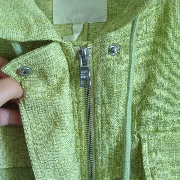 Avec Les Filles Hoodie Jacket Green/Yellow Knit Size XL - Picture 7 of 8
